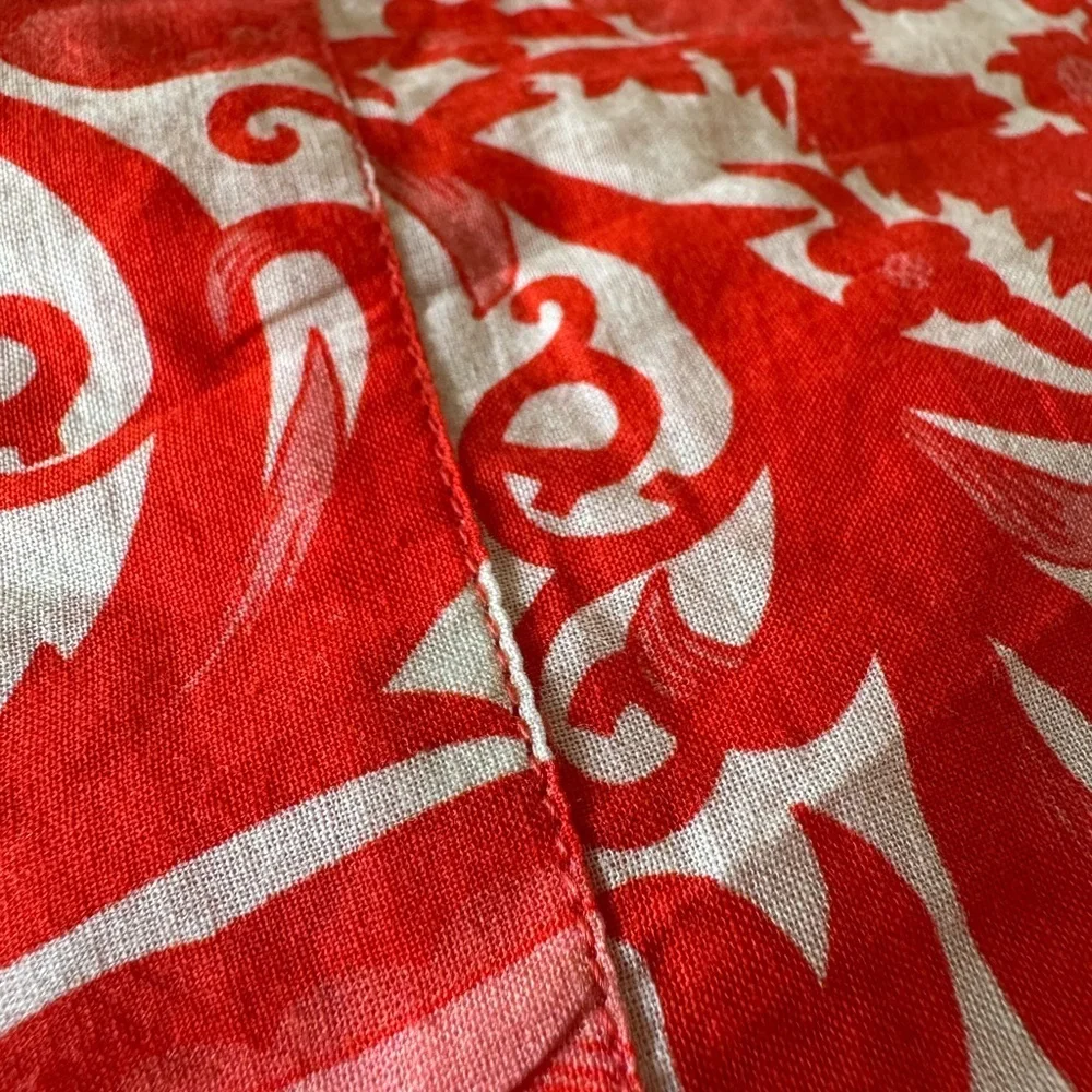 Ro’s Garden NWT Red Cotton Floral Wide Leg Pants Resort Vacation Palazzo ~ Large